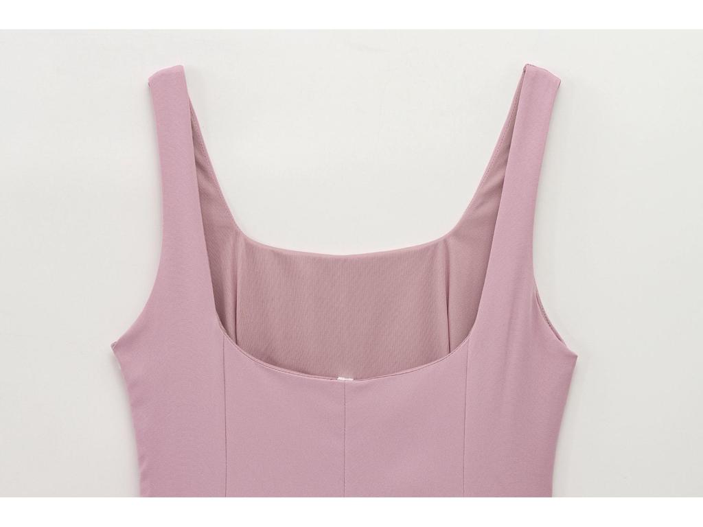Spring/Summer 2025 European & American Style Women's Sleeveless Wide-Pleated Jumpsuit Dress