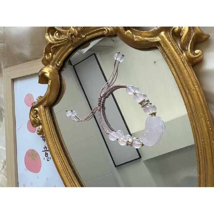 Zhang Junning's same style natural pink crystal bracelet for women, hibiscus stone, horse pink crystal Pixiu bracelet, peach blossom bracelet
