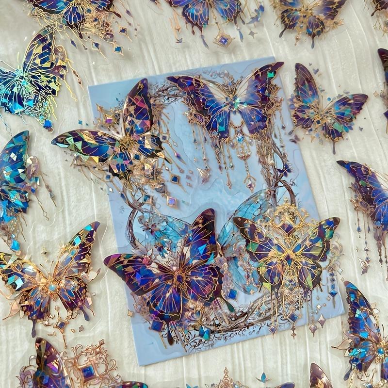 

20pcs Colorful Butterflies Journal Planner PET Sticker Pack Diy Handbook Decoration Diary Sticker Scrapbook Aesthetic Stationery