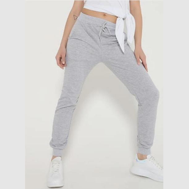 

Женские спортивные штаны-джоггеры с двумя нитками BY SRT светло-серые