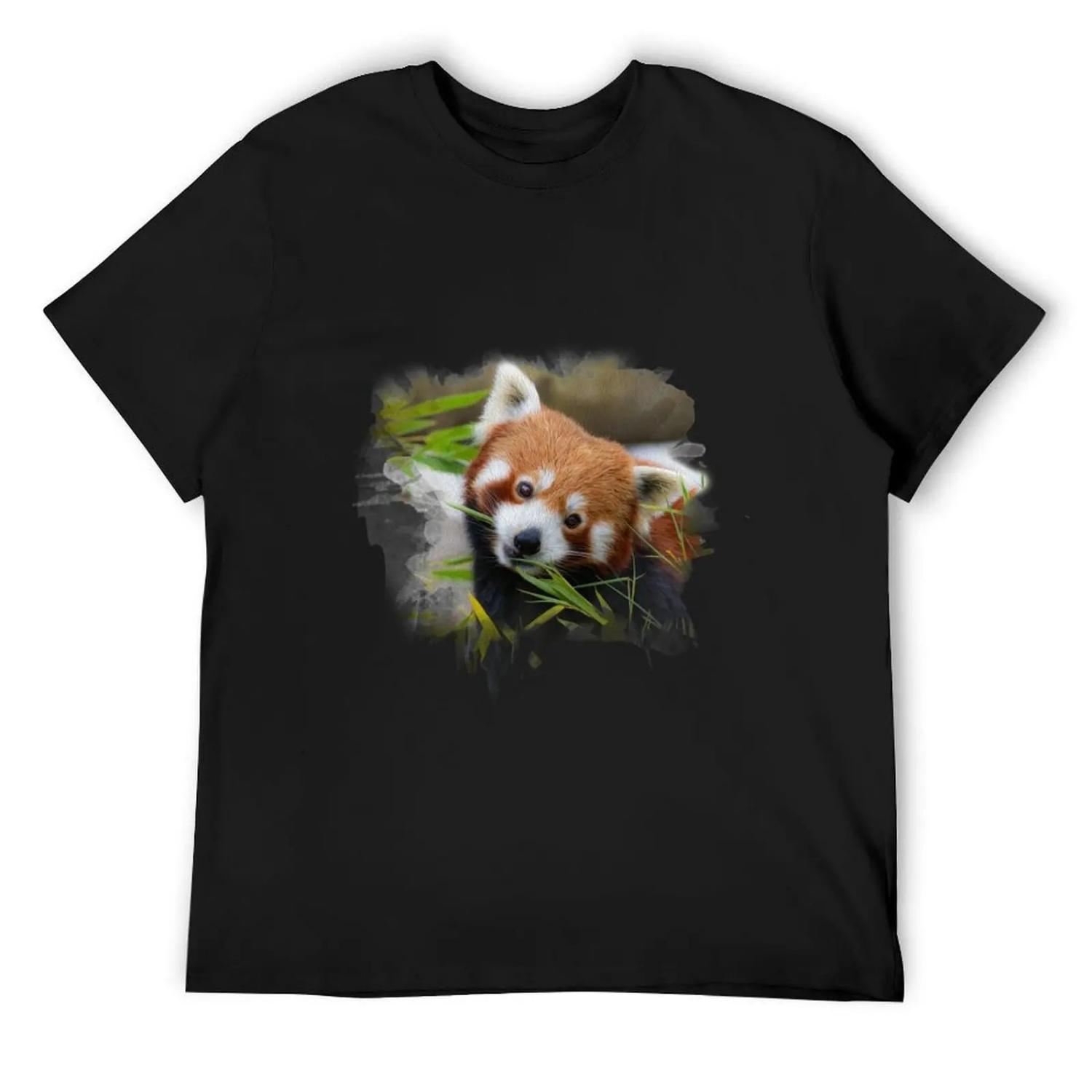 

Little red panda close up T-Shirt anime figures Anime t-shirt oversized Luxury man mens t shirt graphic XXXXXL