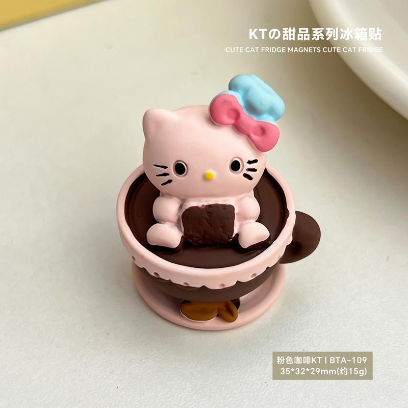 Cartoon Hello Kitty refrigerator magnet Stickers Kitchen Decorations Cute Cat KT Fridge Magnets Decor Anime Household Supplies