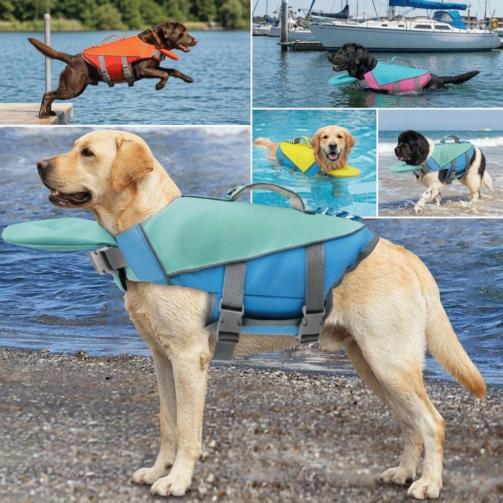Large Buoyancy Pet Life Vest Reflective Stripes Dog Swimsuit Dog Life Jacket  Boating Safety