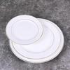 Gold Rimmed Round Ceramic Dinner Plate