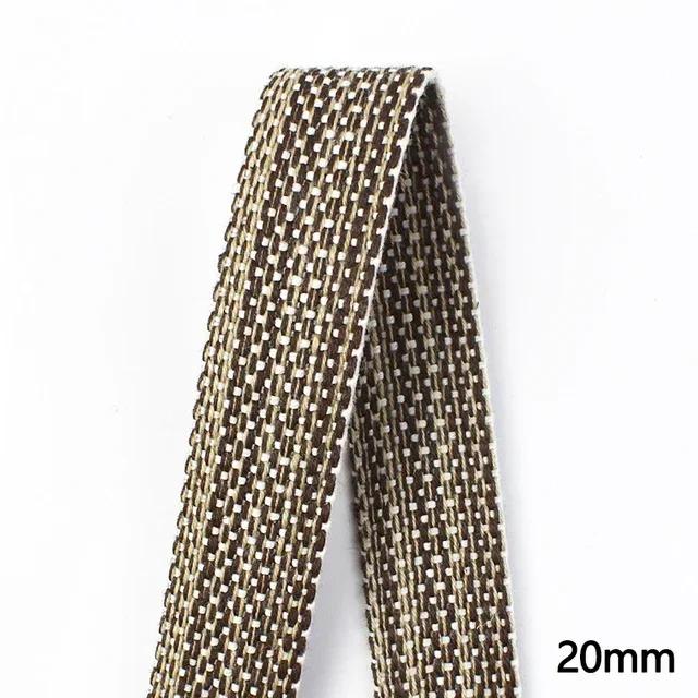 1/2/3/4/5M Cotton Ramie Webbing Strap Tape Jacquard Band Backpack Bag Belt Ribbons DIY Sewing Biasband Clothing Accessories