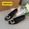  Shallow square buckle lowheeled shoes, new onepedal commuter single shoes, widened largesize women's shoes 