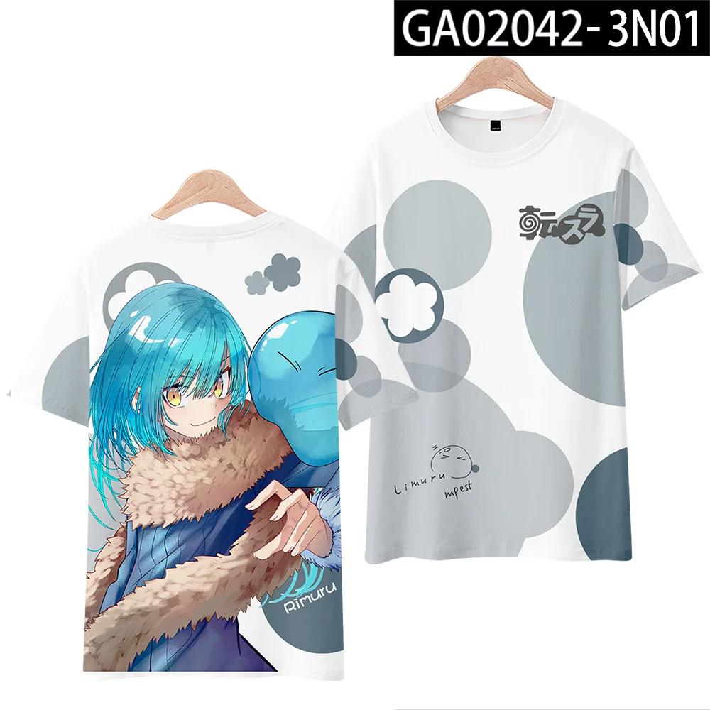 That Time I Got Reincarnated As A Slime Rimuru Tempest 3D Print T Shirt Women Men Summer Short Sleeve Funny Tshirt