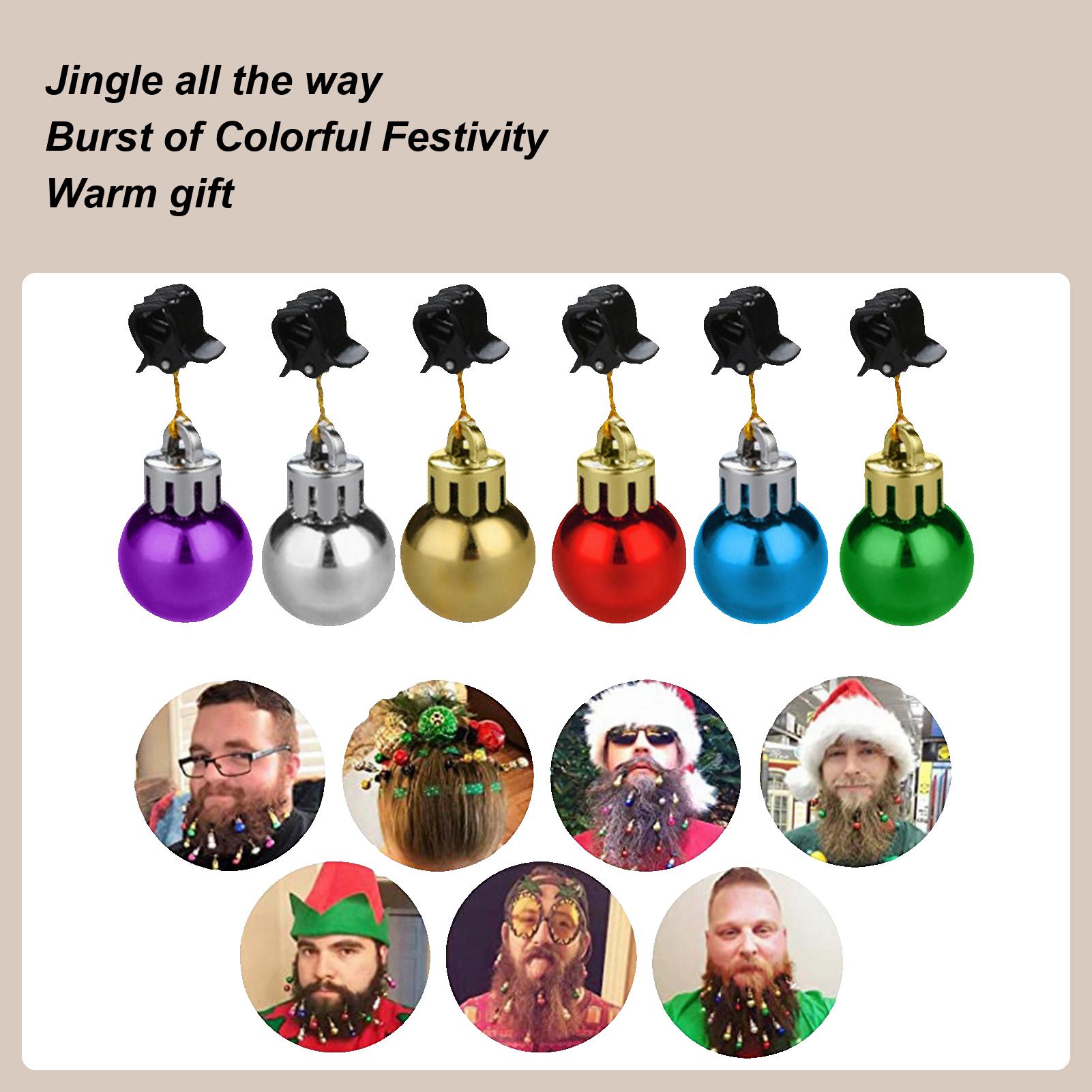 

Beard Ornaments for Men Christmas 12pcs Clip Beard Shine Christmas Ball Christmas Decoration Christmas Facial Hair Baubles Star