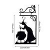 Witch Silhouette Yard Halloween Witch Boiler Metal Pendants Hangable Sculptures Ornament Signs For Party Supplies Kitchen