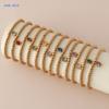 MHS.SUN Stainless Steel Gold Plated 12 Months Birthstone Beaded Bracelets For Women Men Zircon Water Droplet Charm Trend Jewelry