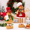  Set of 2 Seasonal Gingerbreads Man Gnomes Figure Plush Christmas Doll Decoration