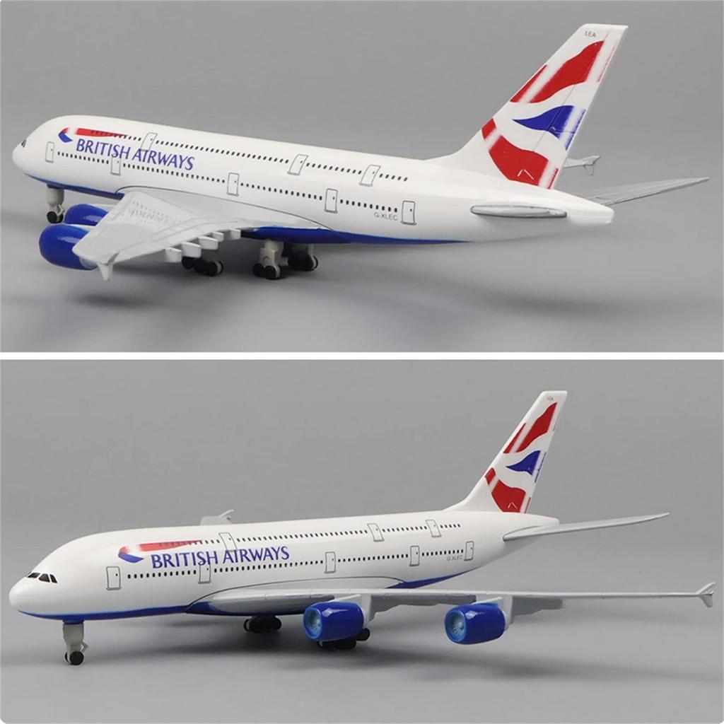 Scale British Airways A380 Airplane Model Alloy Model Diecast Plane High Simulation Model for Collection 1/400