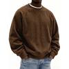 Felpa in velluto a coste da uomo a girocollo larga per autunno e inverno, pullover da uomo a maniche lunghe, top casual