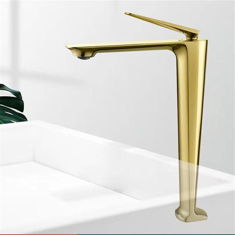 Rose Gold Basin Faucet Brushed Gold Tall Bathroom Faucet Hot and Cold Black Sink Faucet Deck Mounted Toilet Mixer Water Tap