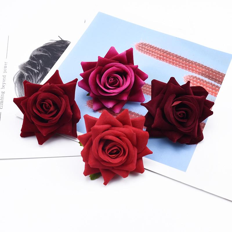 Artificial Flower Flannel Roses Wedding Bridal Accessories Hot Selling Gardens Home Vase Party Decorative  DIY Gifts Scrapbook