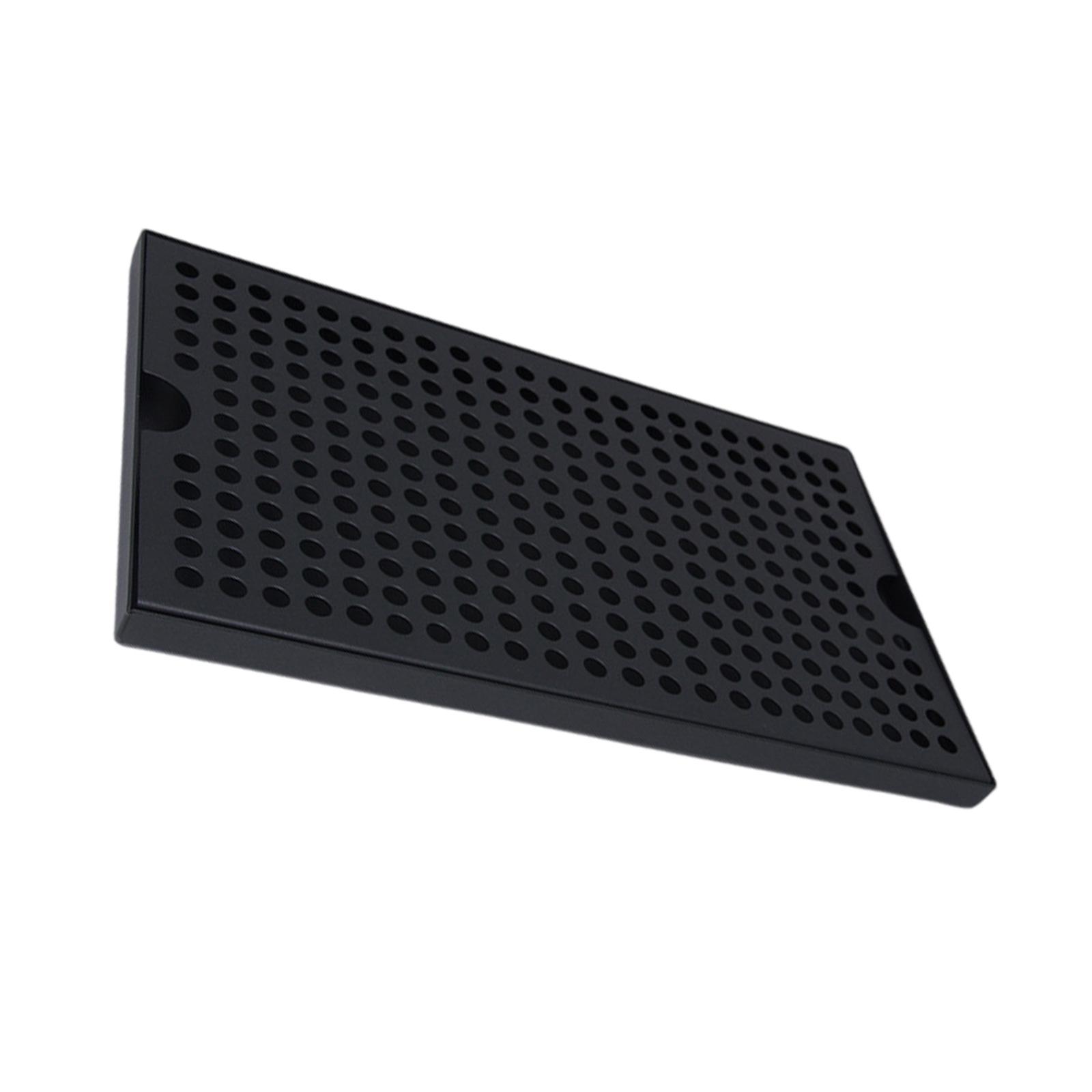 Поддон для капель пива из нержавеющей стали Металлический поддон для капель пивной башни Накладной поддон без слива Металлический коврик для капель для кегратора L чёрный