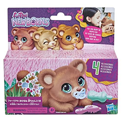 Hasbro FurReal Baby Bear, a voice- and sound-responsive animatronic plush toy with adorable sounds and blinking movements, for ages 4 and up (F4158),