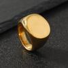 Punk Style Round Titanium Steel Ring: Men's Fashion, Smooth, Engravable