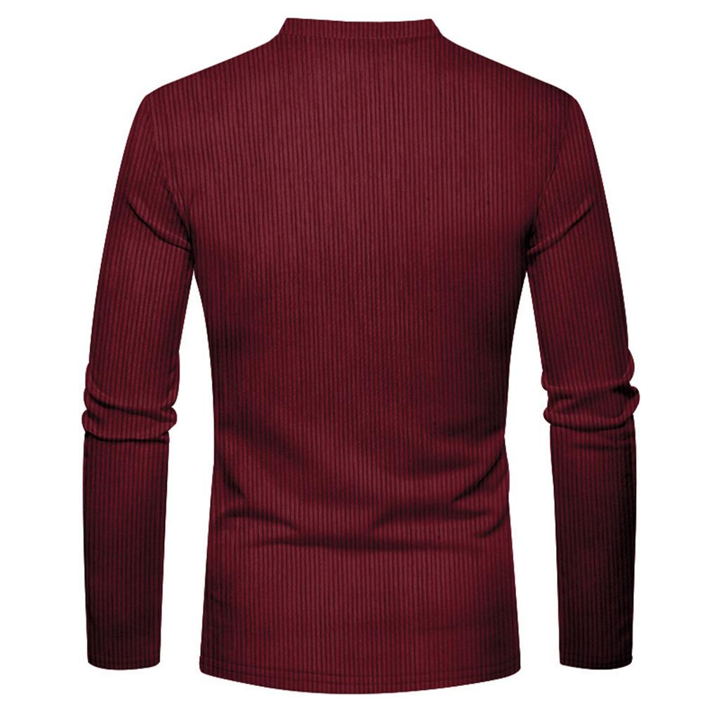 Men's Corduroy Long Sleeve Shirt Color Casual Button Down for Fall