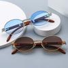 Retro Oval Sunglasses for Women Men Small Frames Shades Vintage Designer Imitation Wood Grain Sun Glasses UV400 Eyewear Lunettes
