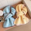 New solid color hemming scarf women's autumn and winter warm couple versatile thickened soft waxy scarf