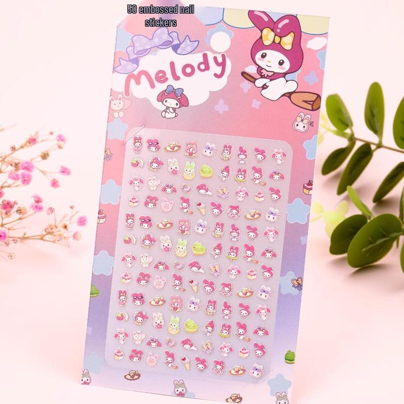 5D Embossed My Little Pony Nail Art Stickers - Cute, Odorless, Cartoon Design for Girls