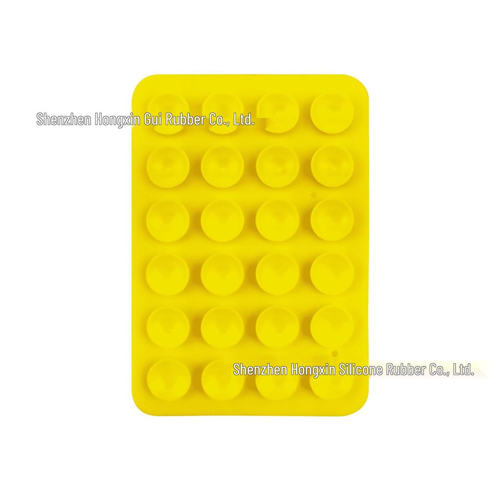 Silicone Suction Cup Holder for Mobile Phones - Square, Single-Sided, Set of 24