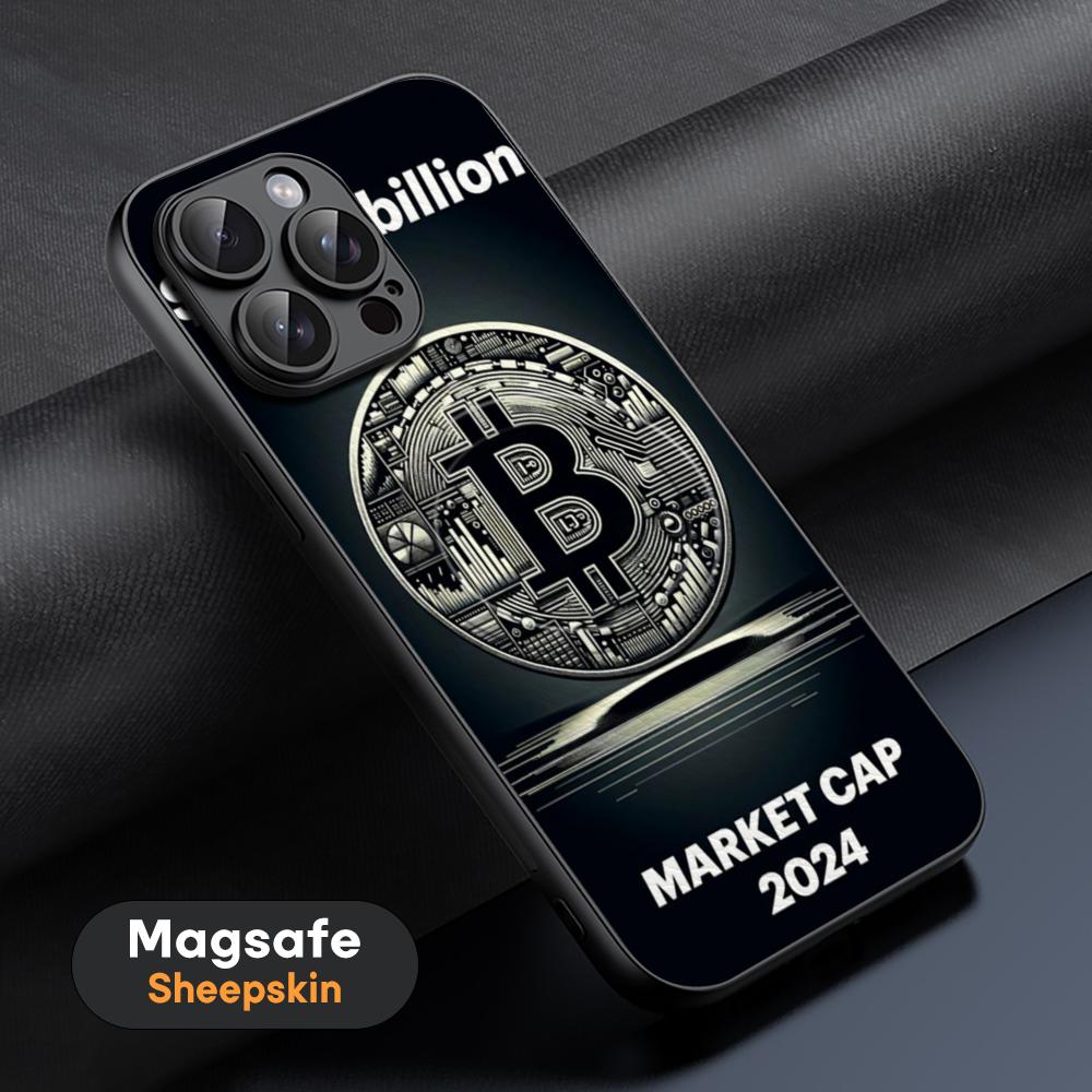 Bitcoin BTC Stylish cool design Phone Case For iPhone 16 15 14 13 12 11 Plus Pro Max High-end Luxury Magsafe Sheepskin