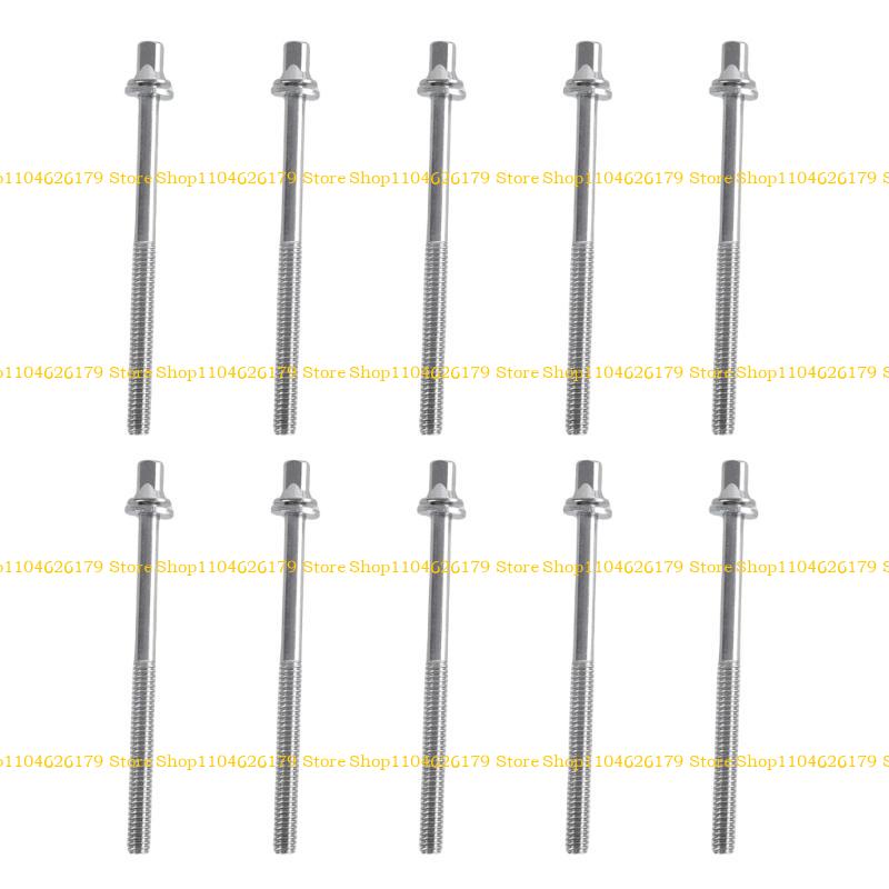 A1A2 Zestaw 10 Metalowych Śrub do Bębnów Komponent Osprzętu Bębnów Śruby do Instrumentów Muzycznych Odpowiednie do Instrumentów Perkusyjnych