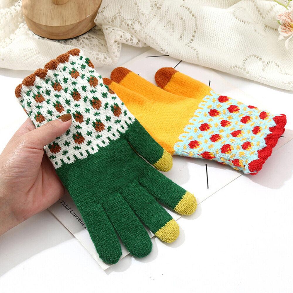 Touch Screen Gloves Full Finger Stretch Knit Gloves Winter Thicken Outdoor Warm