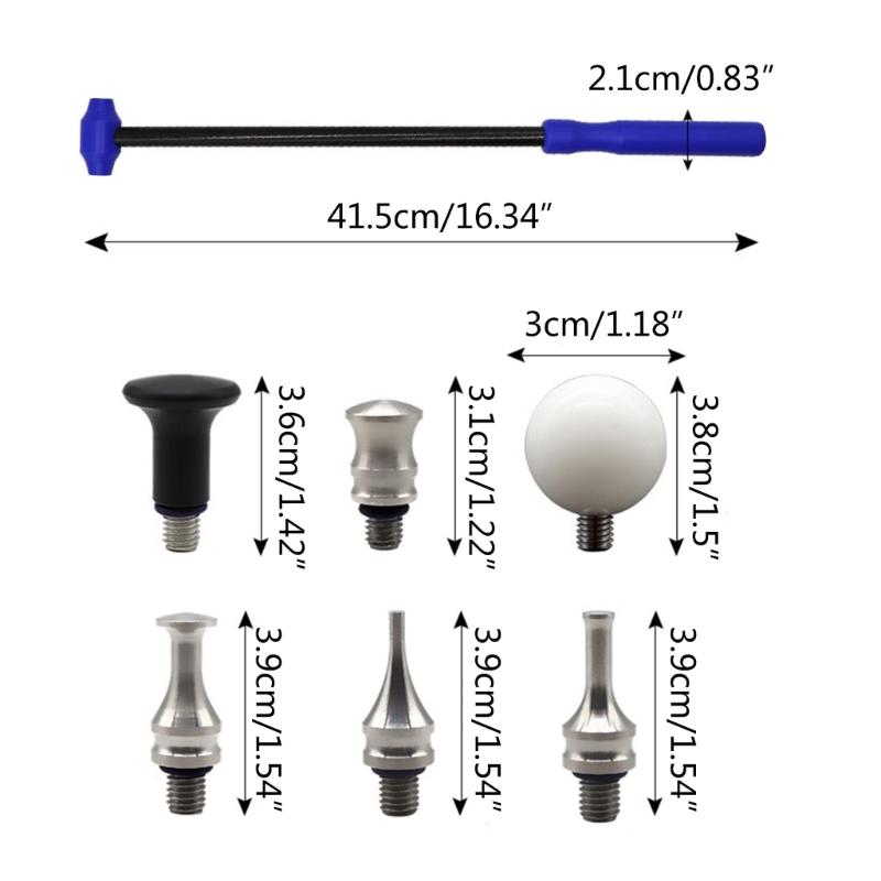 Outils M8-Dent Tige-Embouts Marteau Tapper sans Bosses Retrait Réparation Barre Coulissante Taper Vers le Bas