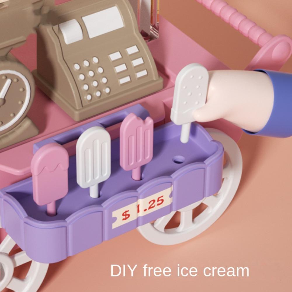 Colorful Ice Cream Truck Toy Luminous Children's Food Stand Truck Toy Mini Bread Truck  Children