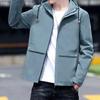 Jacke Plus Herrenjacke Einfarbig Kapuze Lässig Slim Fit