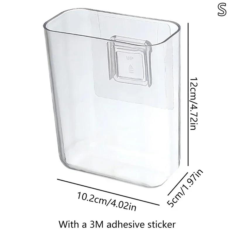 Прозрачный настенный ящик для хранения, настенный прикроватный стеллаж без перфоратора, подвесной настенный органайзер для ключей, косметический ящик для хранения