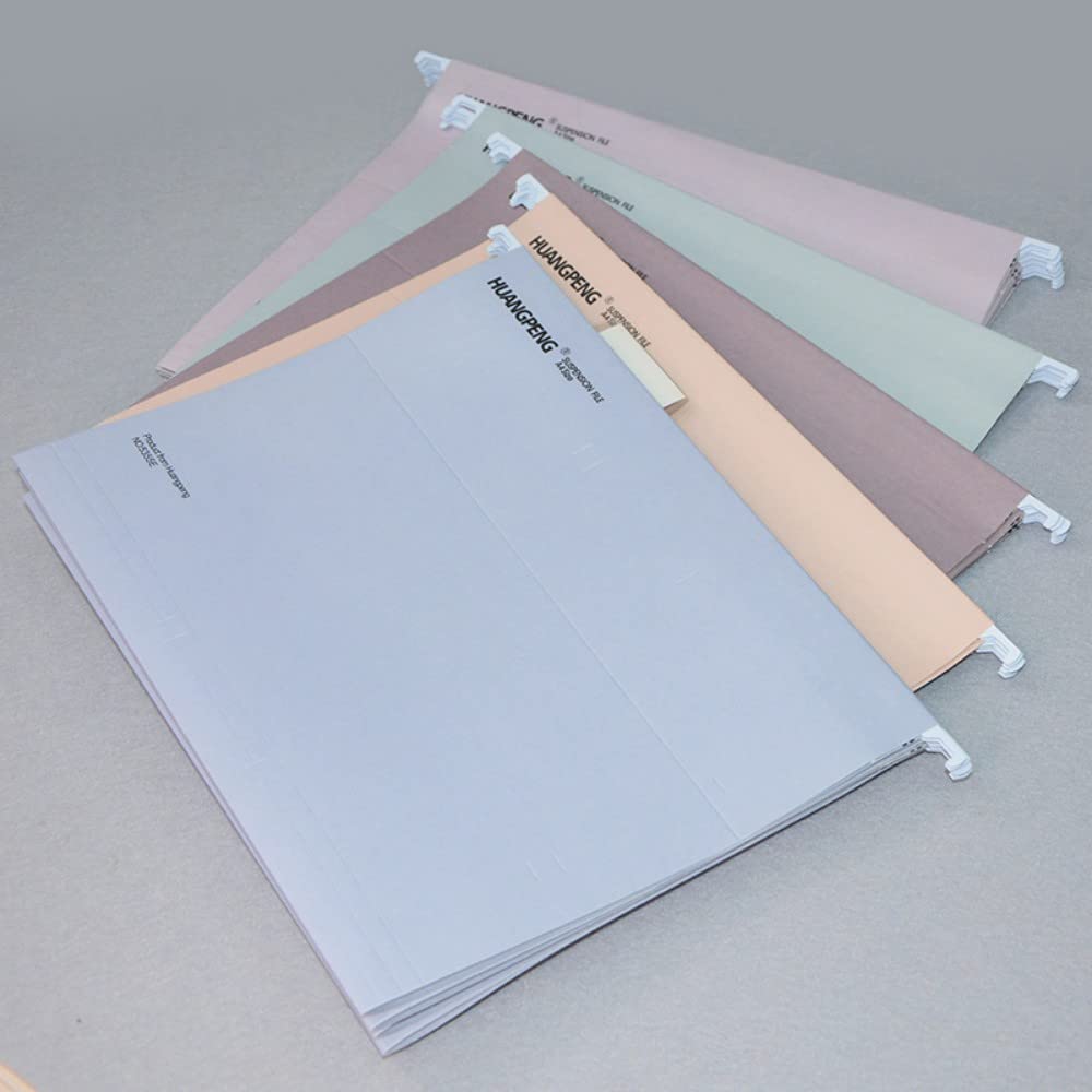 Seimeinoki Hanging Folder A4 10 Pieces Hanging File with Label and Label Holder Paper Morandi Color Suspension File A4 Document Receipt Slip Storage