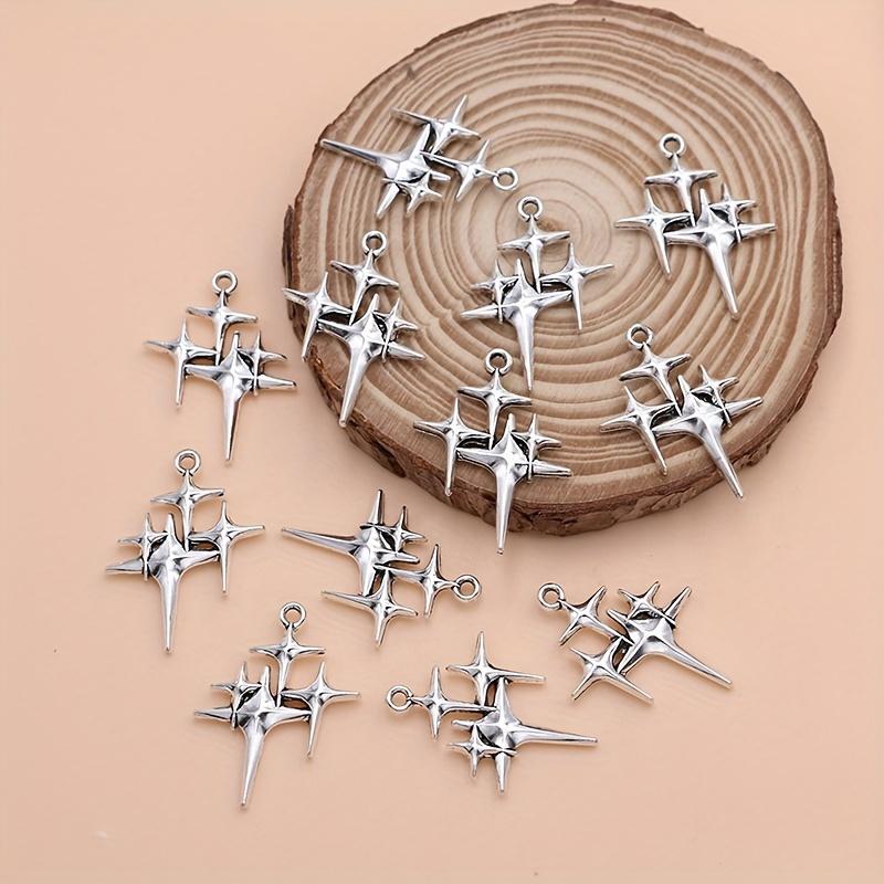 DIY Antik Silber Pentagramm Anhänger Schlüsselanhänger Halskette Armband Ohrring Anhänger Zubehör Legierung Schmuck