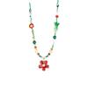 Colorful Floral Chain Choker Coloured Glaze Beads Pendant Necklace Fashion Flower Necklace  Girls