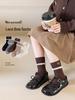Girls' Cotton Mid-Calf Socks with Sweet Bowknot - Korean Style Lace Princess for Autumn and Spring