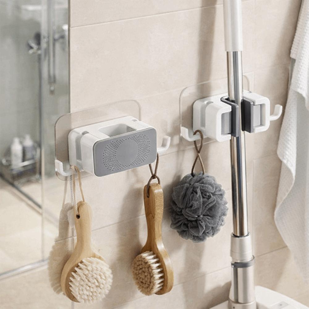 Kunststoff Bürsten Besen Halter Wandmontierter Besenstielhalter Praktischer Mopp-Clip für Zuhause
