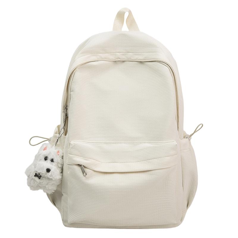 

Однотонный легкий нейлоновый школьный рюкзак для старшеклассников бежевый