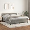Vidaxl Letto Continentale Con Materasso, Grigio Chiaro, 180X200Cm, Velluto