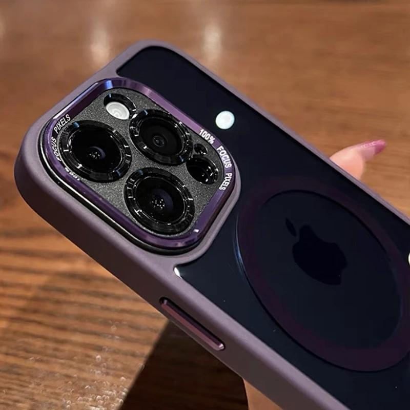 Luxusní transparentní pouzdro na telefon Magsafe pro iPhone 11 12 13 14 15 Pro Max 15 Plus Wireless Charge Hard Back Čirý nárazuvzdorný kryt