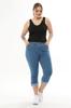 Damenmode Übergröße Shorts & Bermudas Plus Size Jeans Capri mit Schlitz (Taschen- und Stickereidetail)