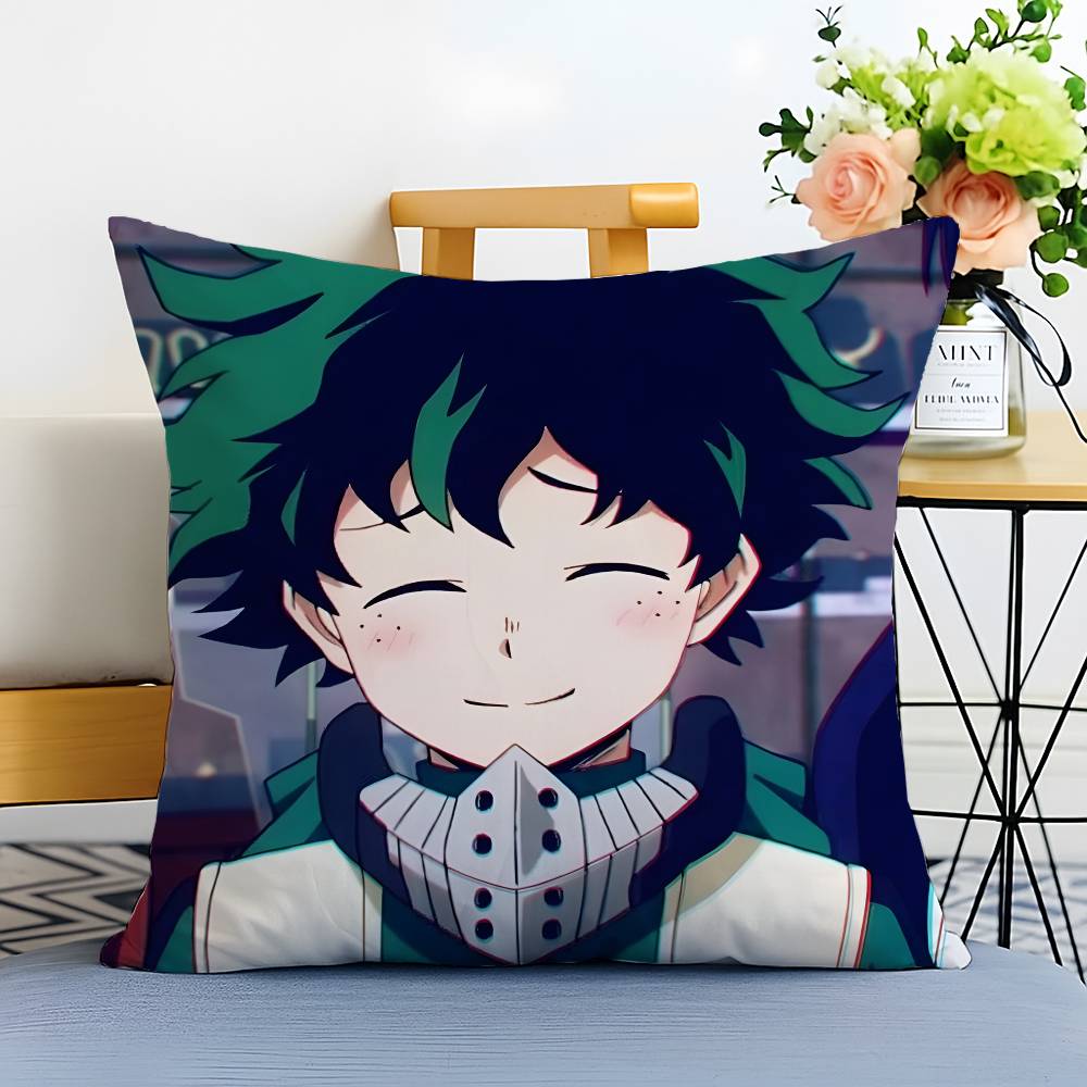 My Hero A-Academia Izuku M-Midoriya Pillow Case Anti-dustmite Pillowcase Invisible zipper silky short plush Sofa cushion cover