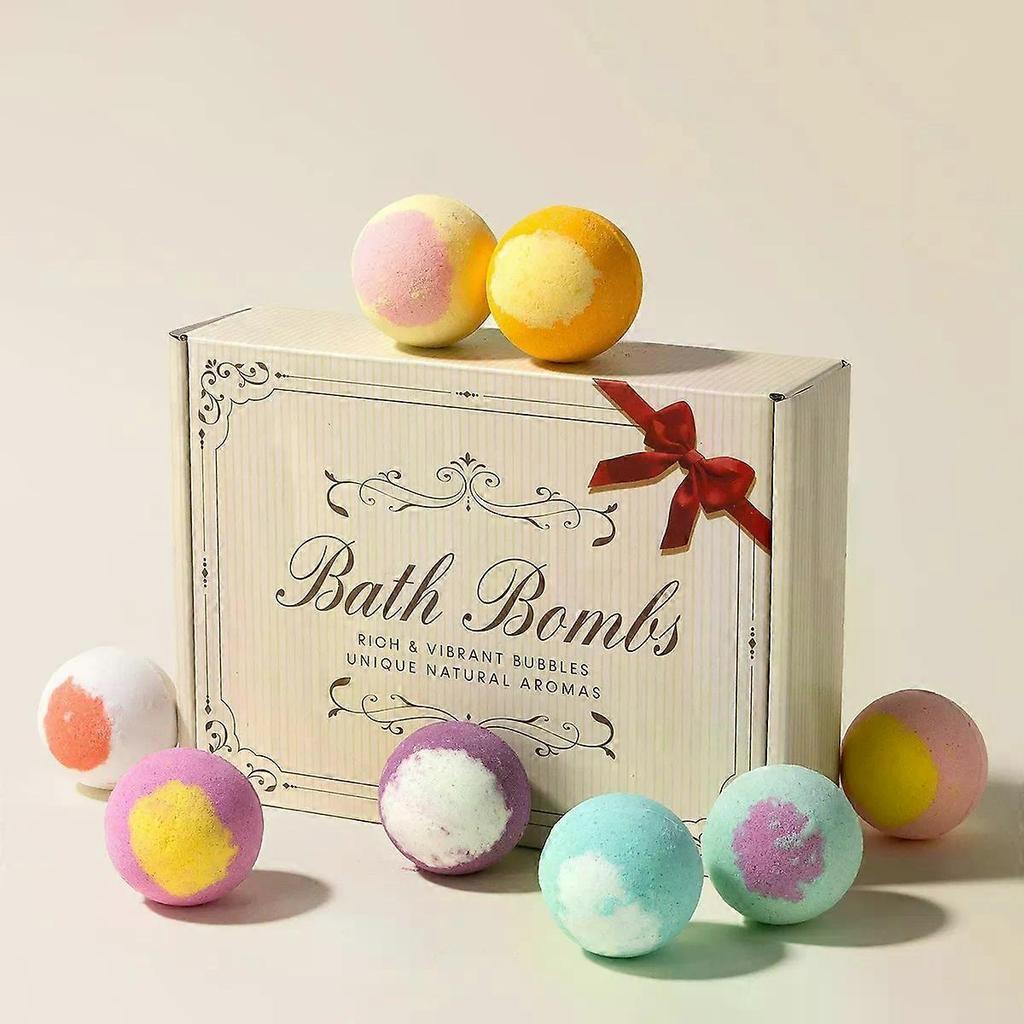 12Pcs Bath Bombs Gift Set, 30g Natural Aromatherapy Bath Fizzies, Handmade Spa Bath Bomb Kit for Relaxation