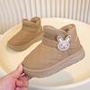 Trendy Autumn and Winter Children's Cotton Shoes Girls Snow Cotton Boots Antifreeze Super Soft Cute Rabbit Decorative Velvet Warm