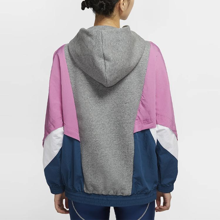Nike Color Block Pullover Hoodie Women Hoodies Carbon-Gray DB3847-091