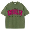 Cotton Washed T-Shirts Fashion Loose O-Neck Short Sleeve Brooklyn New York Printing Tops Summer Street Clothes