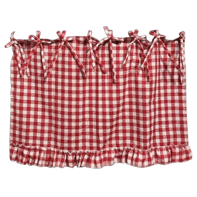 

Stylish Ruffled Trim Oven Skirt Cover With Ribbon Ties Heat Resistant Cabinet Dish Washer Curtain For Kitchen Decors microwave oven