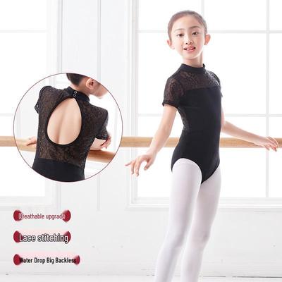 Children's Summer Ballet & Gymnastics Dancewear: Short Sleeve Skirt for Performance & Practice.